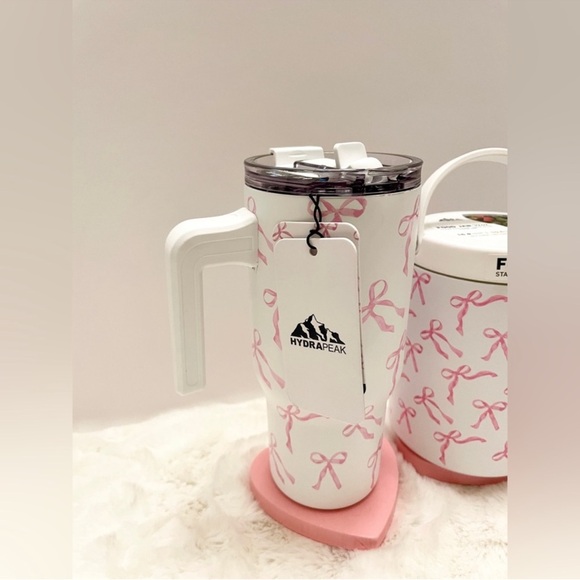 HYDRAPEAK Pink Bow Stainless Steel 25oz Tumbler and 32oz Food Jar Set 🎀🎀 - Picture 2 of 13